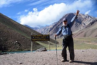 29 Jerome Ryan Happy To Be At Laguna de Horcones Almost To The Aconcagua Park Exit To Penitentes